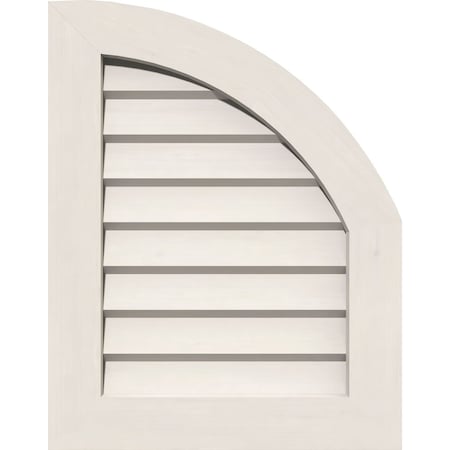 Quarter Round Top Right Non-Functional, PVC Gable Vent W/ 1 X 4 Flat Trim Frame, 12W X 34H